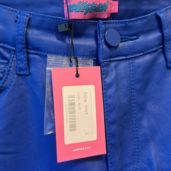 Edikted blue leather pants - Picture 4 of 4